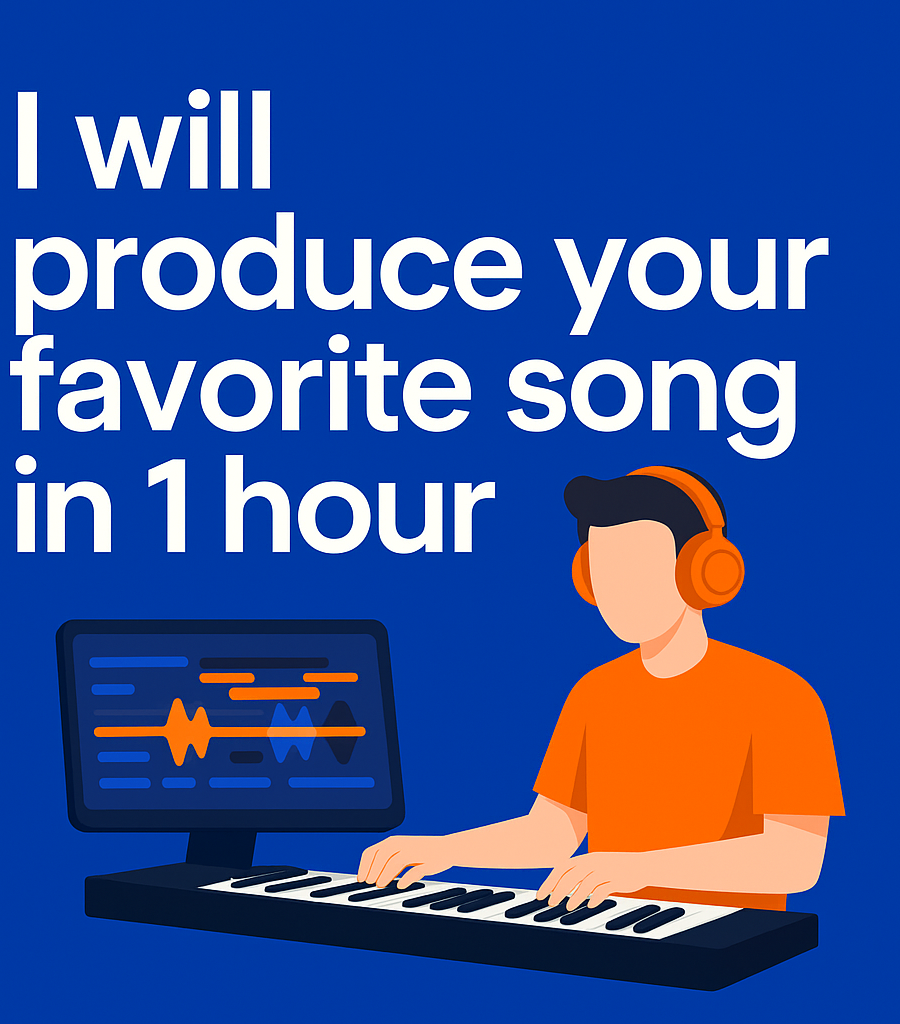 Alternative view of I will produce your favorite song in 1 hour